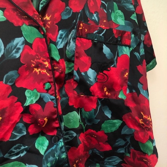 🆕vintage VICTORIAS SECRET red floral short pj set - Picture 5 of 7